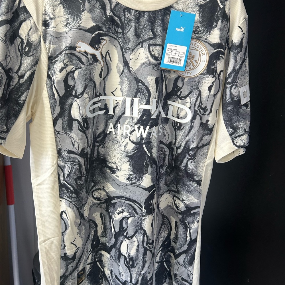 Puma Manchester City Etihad Marble Pattern Jersey - Black & Cream